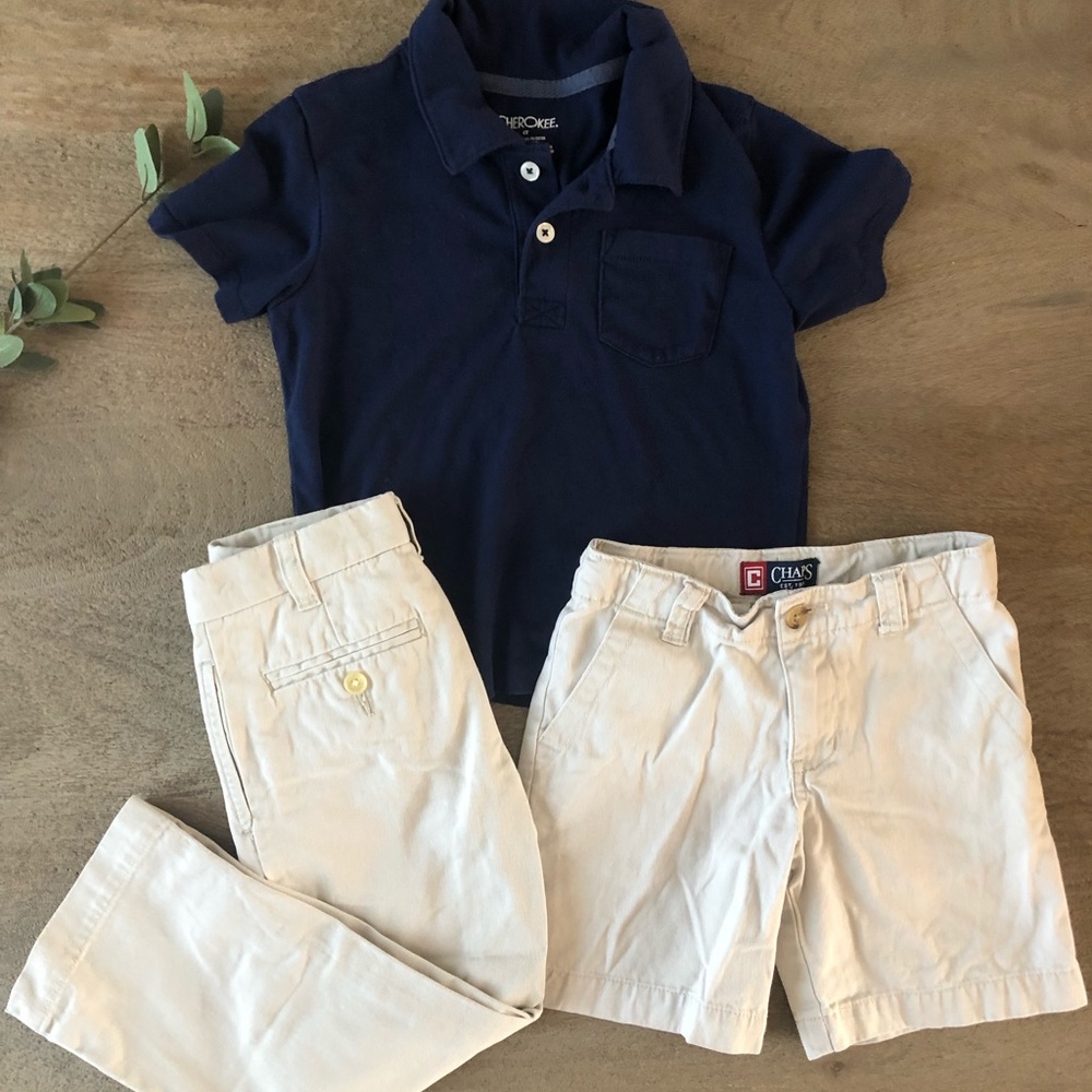 Bundle polo, slacks and shorts size 4 -W1